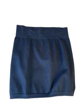 OQQ Seamless Ribbed High Waisted Mini Skirt - Black